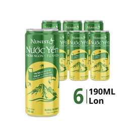 Lốc nước yến đường cát ăn kiêng Nunest lon 190ml (6 Lon)