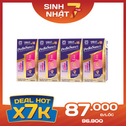 Lốc sữa dinh dưỡng pha sẵn hương vani Pediasure hộp 110ml (4 Hộp)
