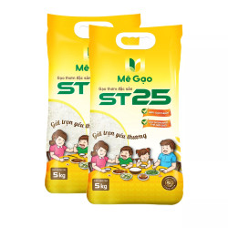 Combo 2 túi gạo thơm đặc sản ST25 Mê Gạo túi 5kg