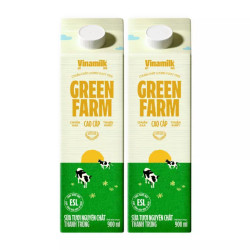 Combo sữa thanh trùng không đường Green Farm Vinamilk hộp 900ml (2 Hộp)