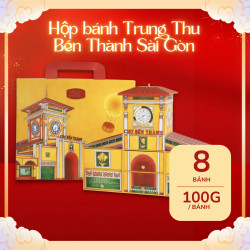 Hộp Bánh Trung Thu Bến Thành Sài Gòn Savoure 8 cái x 100g(1 Hộp)