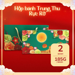 Hộp Bánh Trung Thu Rực Rỡ Savoure 2 cái x 185g (1 Hộp)