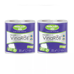 Combo 2 PREMIER - KHĂN GIẤY BẾP VINAROLL 2 LỚP LỐC 2 CUỘN